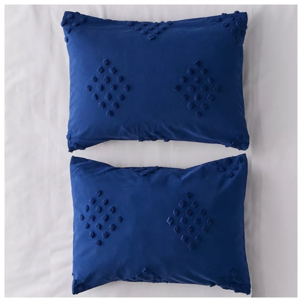 Urban Outfitters Tufted Geo Cotton Sham Set of Two in Blue - Picture 2 of 3